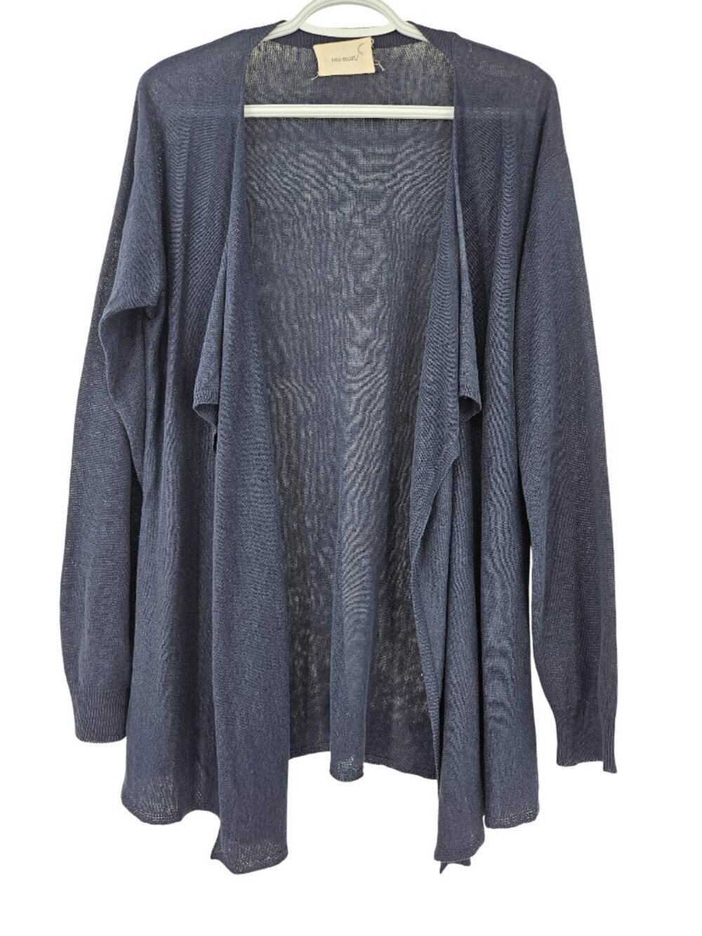 Sita Murt Open Front Waterfall Cardigan Navy Blue Women's 42 U.S. L Minimalist